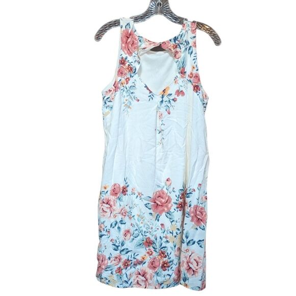 🛍️Xhiliration Floral Tank Top Dress Size Small With Open Back - Picture 2 of 2